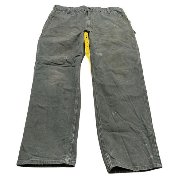 Vintage Carhartt Distressed Trashed Carpenter Pants in Moss Green - 40X32 - Picture 8 of 8
